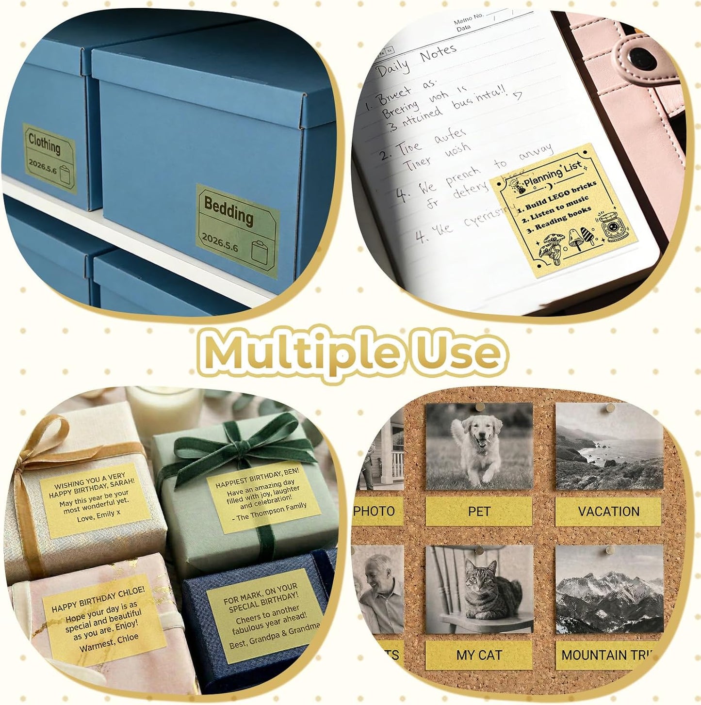 Adhesive Transparent Gold Thermal Paper for M02/M02 Pro/M02S/M03 Mini Pocket Printer 50Mm X 3.5M, Diameter 30Mm, 3 Rolls