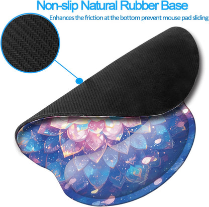 Memory Foam Wrist Support Mouse Pad Comfortable Padded Wrist Mousepads 9In X10In Desktop Notebook Mouse Mat (Galaxy Foam)